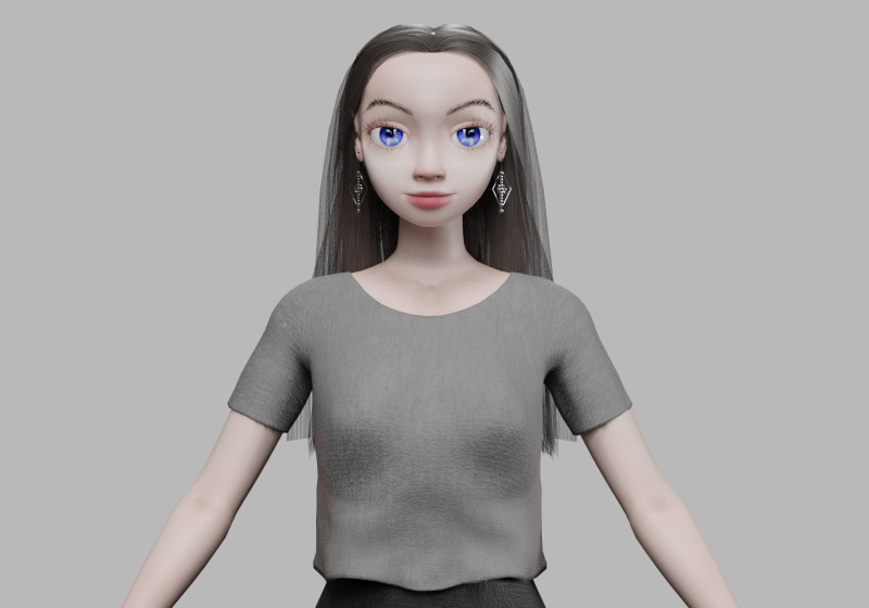 Young cute girl V29988 3D 模型 .c4d .max .obj .3ds .fbx .stl .blend