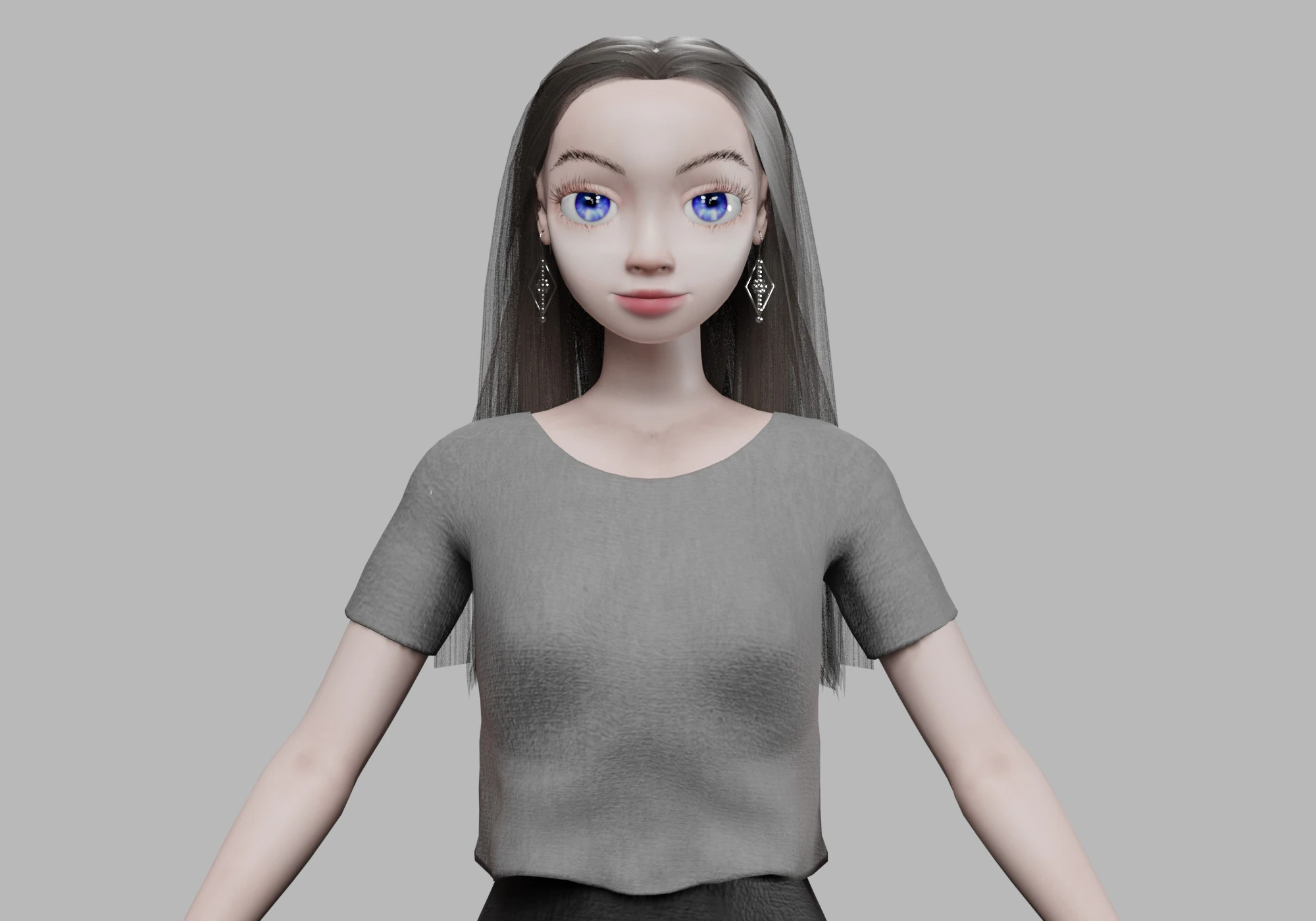 Young cute girl V29988 3D Model .c4d .max .obj .3ds .fbx .stl .blend 