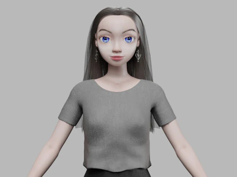 Young cute girl V29988 3D Model