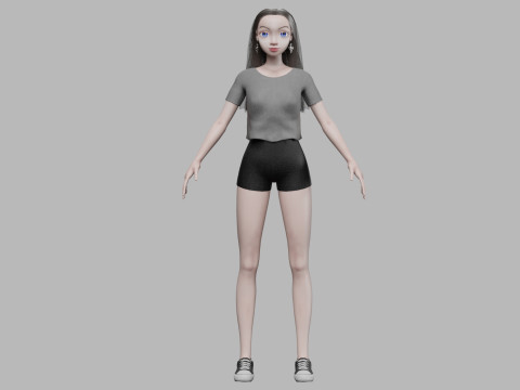 Young cute girl V29988 3D 模型
