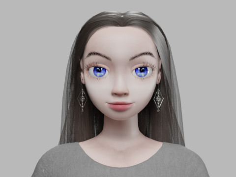 Young cute girl V29988 3D 模型