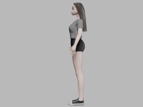 Young cute girl V29988 3D 模型