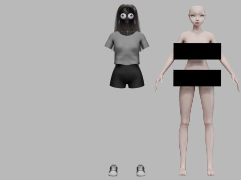 Young cute girl V29988 3D Model