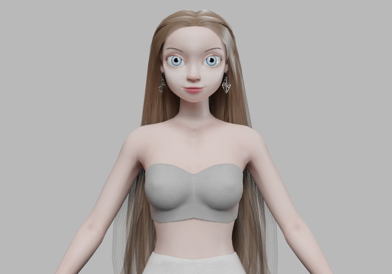 Young lovely girl V32584 3D Model .c4d .max .obj .3ds .fbx .stl .blend 