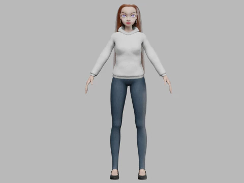 Young pretty girl V29670 3D Model