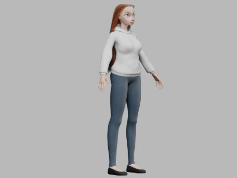 Young pretty girl V29670 3D Model