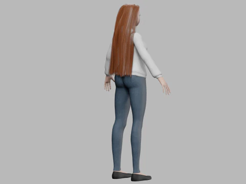 Young pretty girl V29670 3D Model