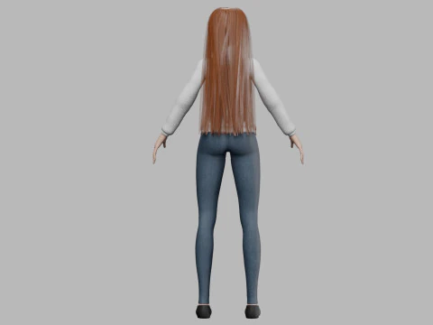 Young pretty girl V29670 3D Model