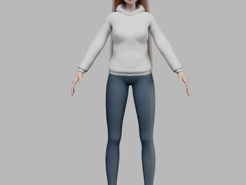 Young pretty girl V29670 3D Model