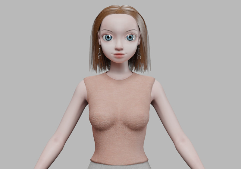 Young standard girl V29570 3D Model .c4d .max .obj .3ds .fbx .stl .blend