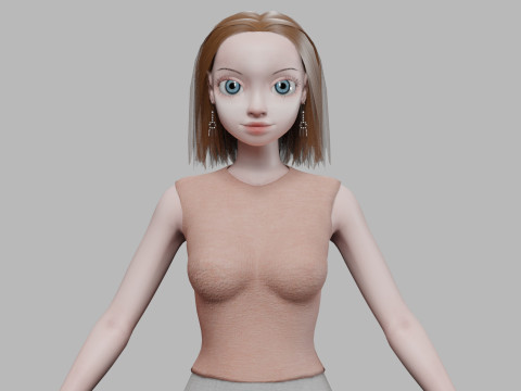 Young standard girl V29570 3D Model