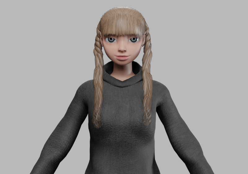 Young sweet girl V33789 3D Model .c4d .max .obj .3ds .fbx .stl .blend