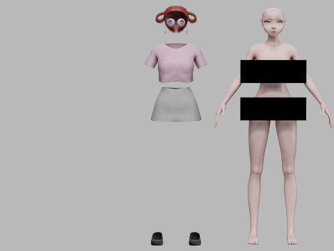 Young teen girl V25929 3D Model
