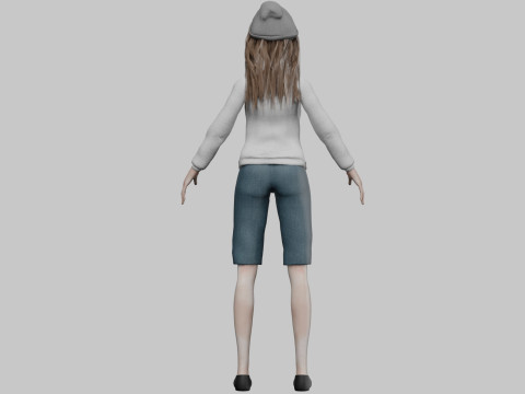 Basic cartoon girl V35052 3D 模型
