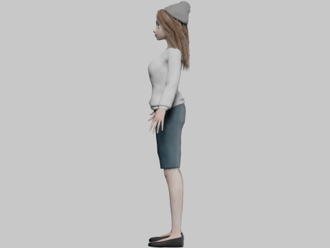 Basic cartoon girl V35052 3D 模型