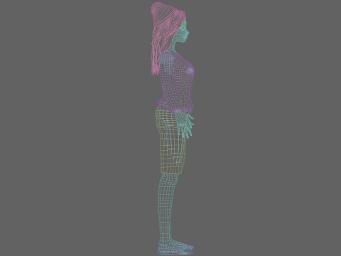 Basic cartoon girl V35052 3D 模型
