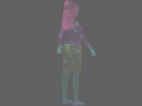 Basic cartoon girl V35052 3D 模型