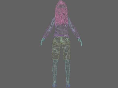 Basic cartoon girl V35052 3D 模型