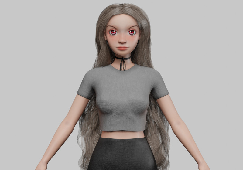 Basic cute girl V37576 3D 모델 .c4d .max .obj .3ds .fbx .stl .blend 
