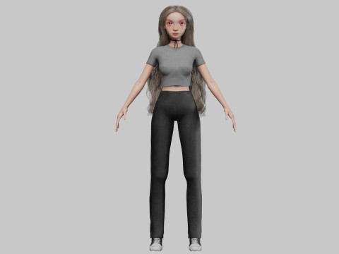 Basic cute girl V37576 3D 모델