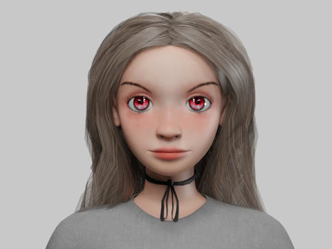 Базовая милая девушка V37576 3D Модель