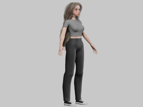 Basic cute girl V37576 3D 모델