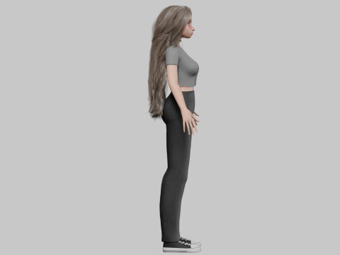Basic cute girl V37576 3D 모델