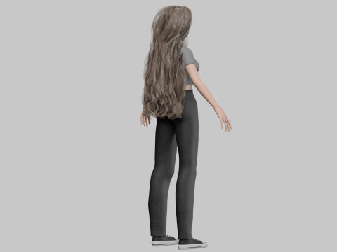 Basic cute girl V37576 3D 모델