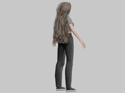 Базовая милая девушка V37576 3D Модель