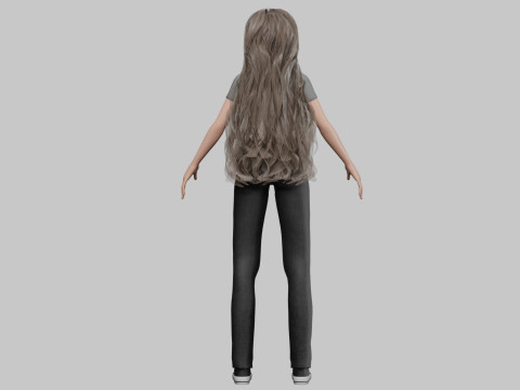 Basic cute girl V37576 3D 모델