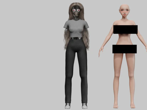 Базовая милая девушка V37576 3D Модель