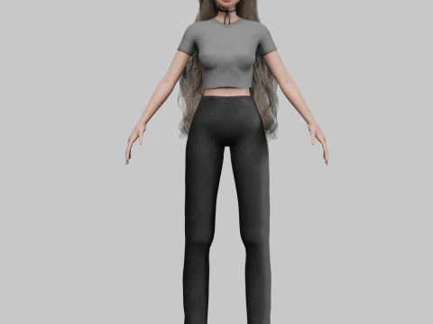 Базовая милая девушка V37576 3D Модель