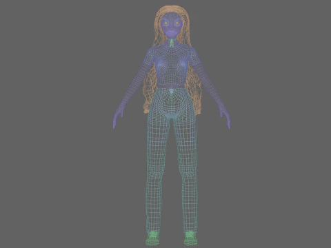 Базовая милая девушка V37576 3D Модель