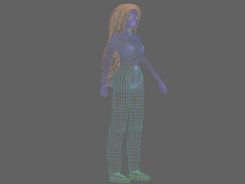 Базовая милая девушка V37576 3D Модель