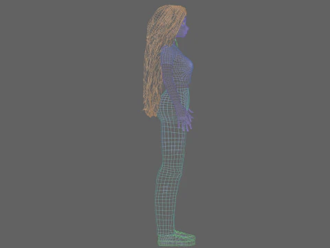 Базовая милая девушка V37576 3D Модель