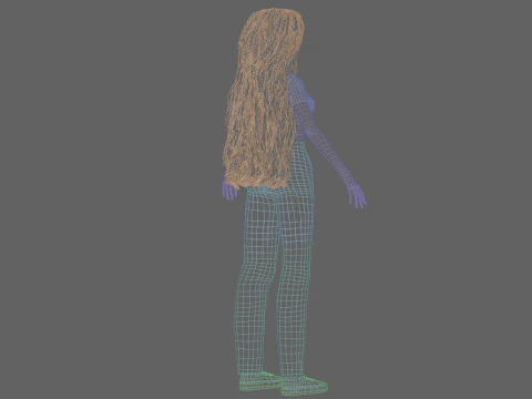 Базовая милая девушка V37576 3D Модель