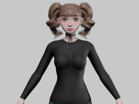 Basic pretty girl V28012 3D मॉडल