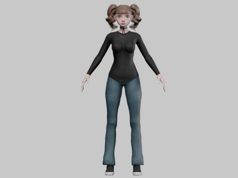 Basic pretty girl V28012 3D मॉडल