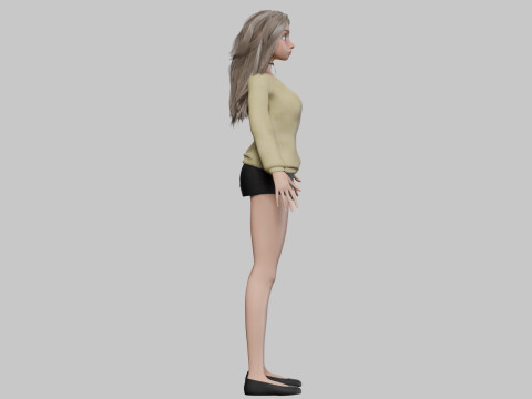 Beautiful cartoon girl V30709 3D 모델