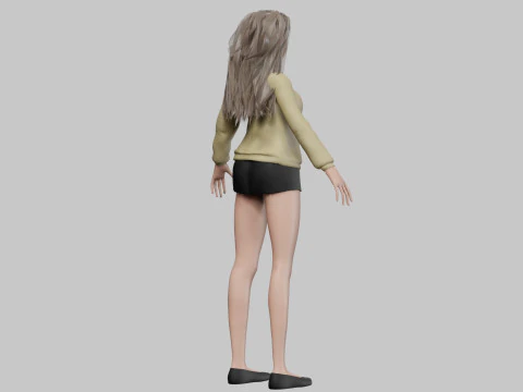 Beautiful cartoon girl V30709 3D Model