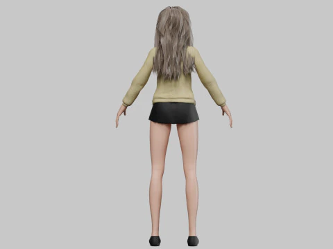 Beautiful cartoon girl V30709 3D Model