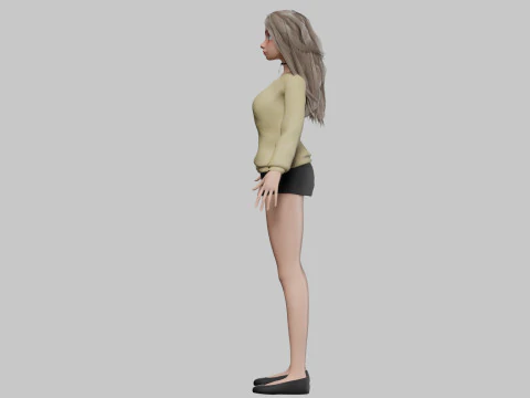 Beautiful cartoon girl V30709 3D Model