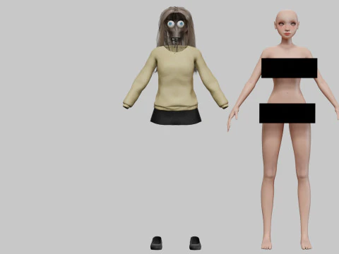 Beautiful cartoon girl V30709 3D Model