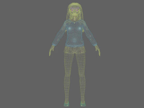 Beautiful cartoon girl V30709 3D Model