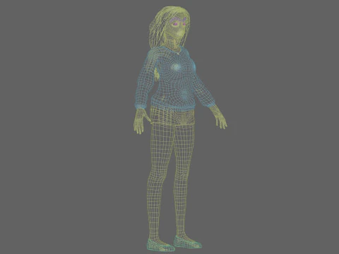 Beautiful cartoon girl V30709 3D Model