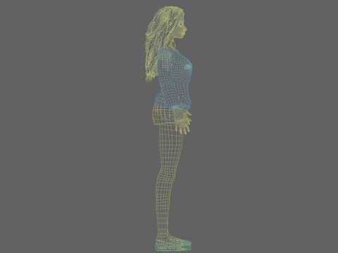 Beautiful cartoon girl V30709 3D 모델
