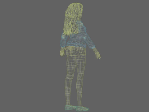 Beautiful cartoon girl V30709 3D Model