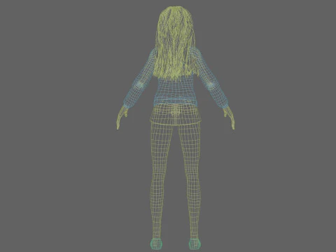 Beautiful cartoon girl V30709 3D Model