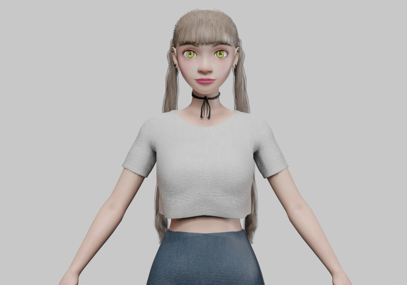 Beautiful cute girl V26800 3D मॉडल .c4d .max .obj .3ds .fbx .stl .blend 