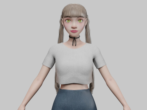 Beautiful cute girl V26800 Modelo 3D